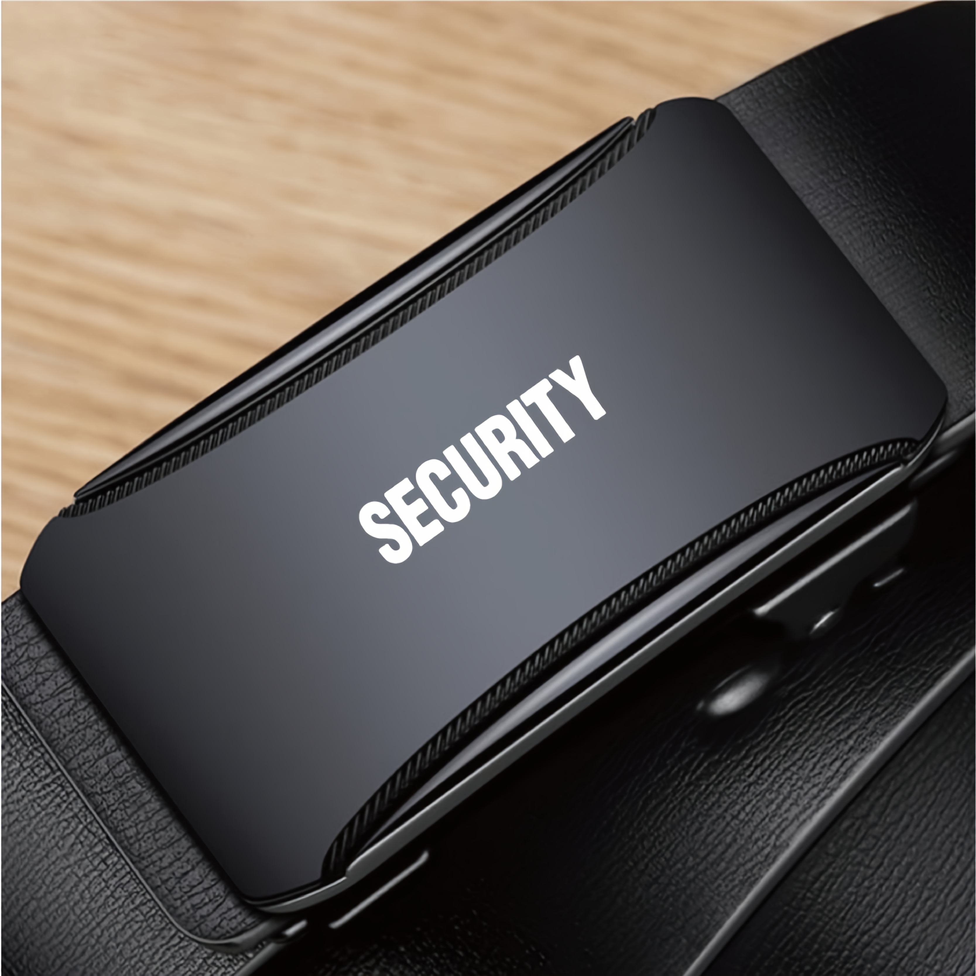 TEMU Cintura da da lavoro con motivo SECURITY, materiale PU ultrasottile, traspirante e antisudore, fibbia in resistente, da indossare con abiti o