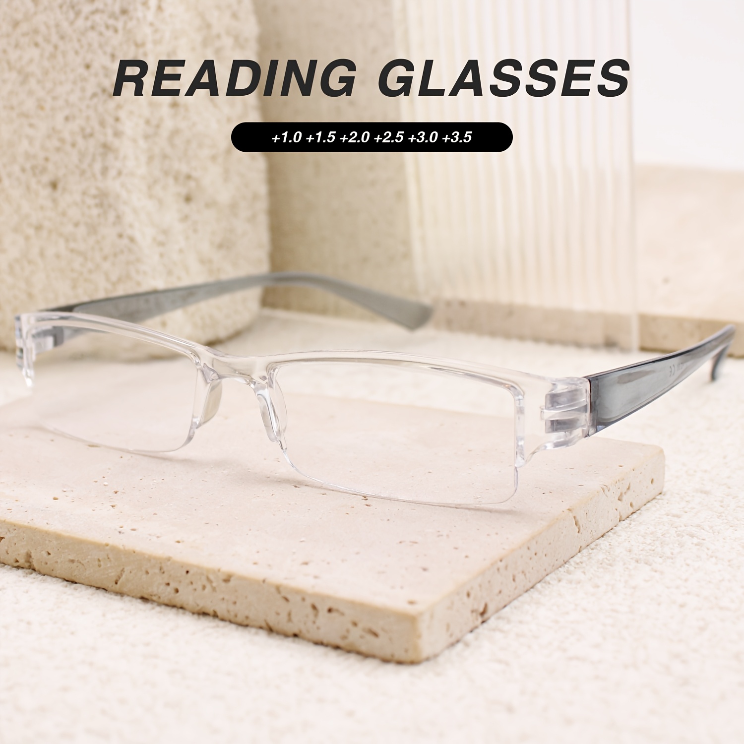 8pcs Classic Frameless Reading Glasses Set