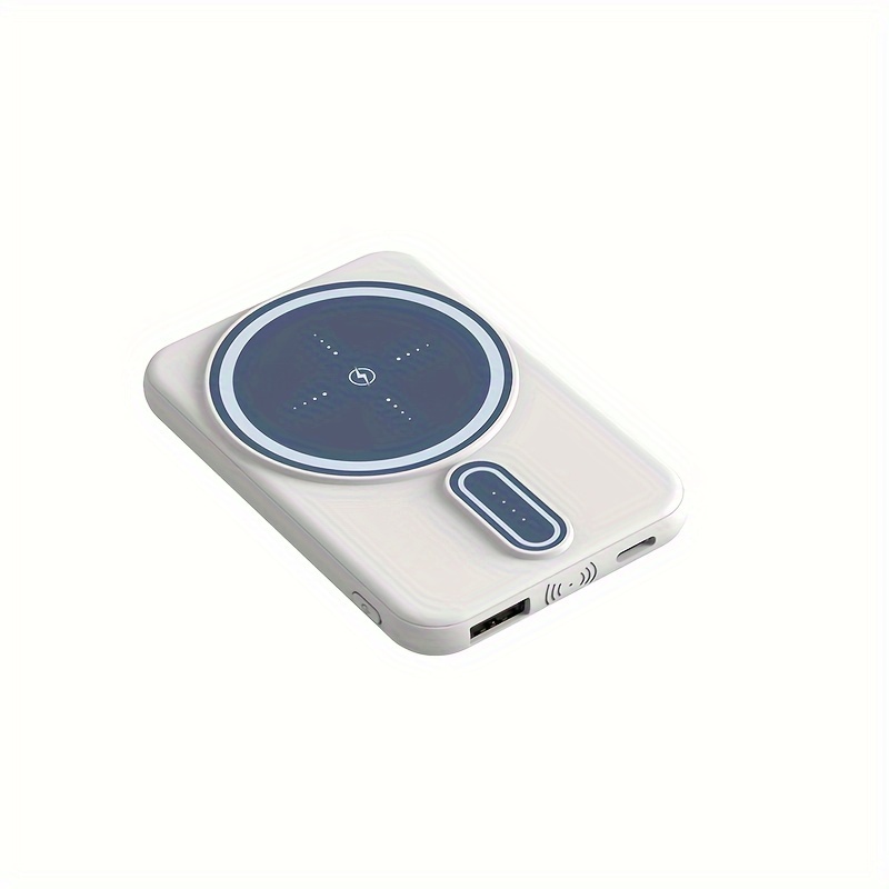 Bygp 1pc 5000mah Qi Wireless Power Bank - 5w Magnetic Alignment Charging, Slim Portable Battery For Iphone12/13/14/15/16/17