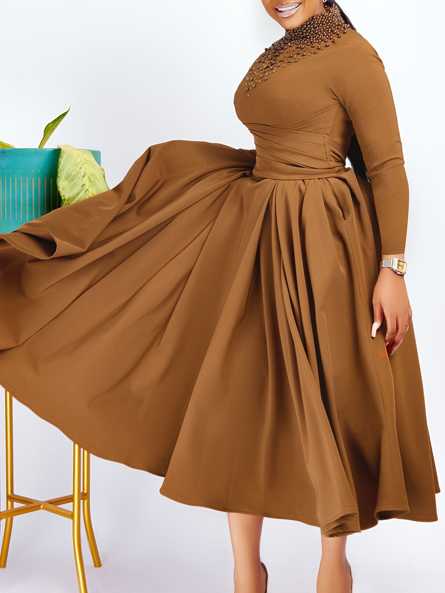 brown church dresses for women Giovanna D1688 Dress