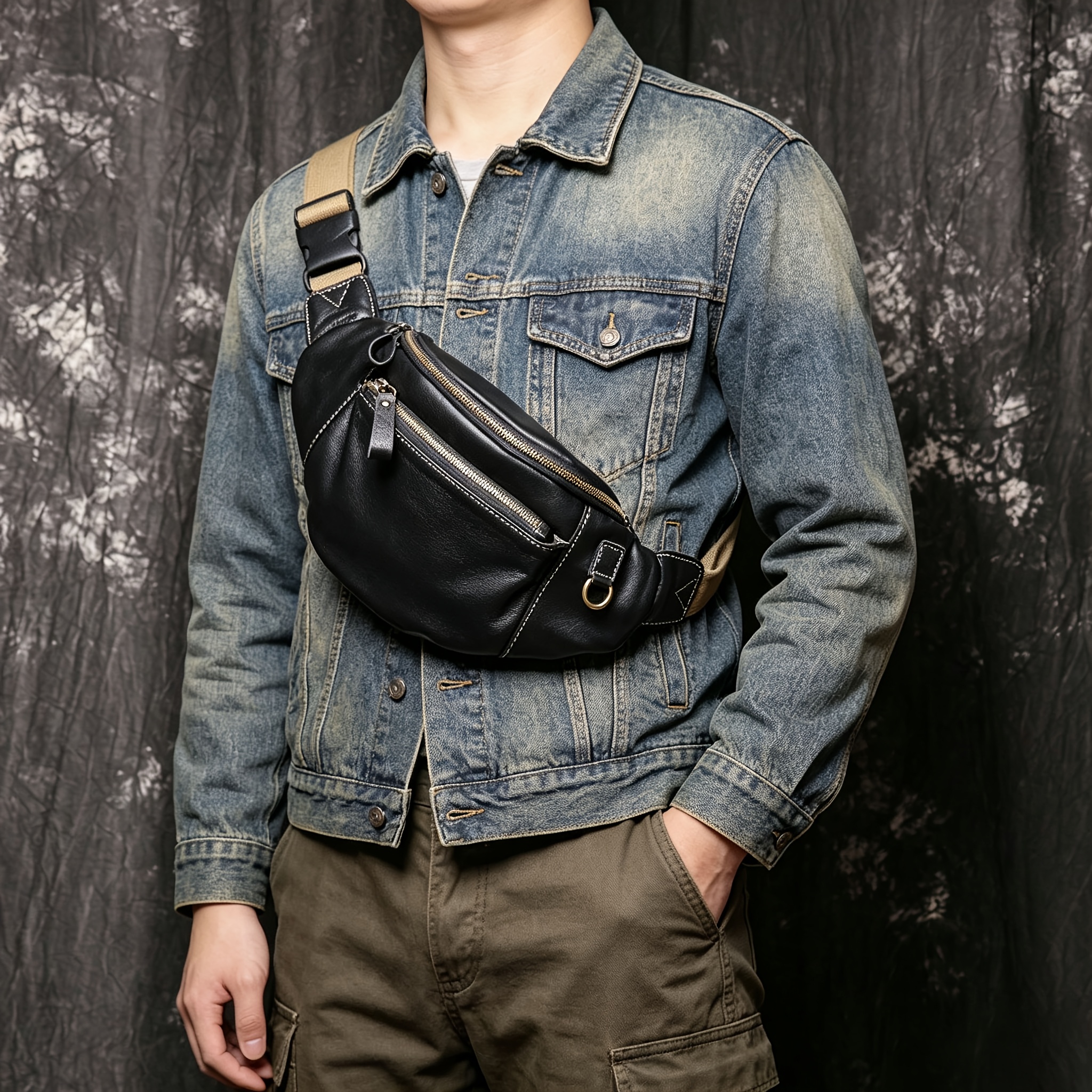 Vintage Large Capacity PU Crossbody Waist Bag Unisex