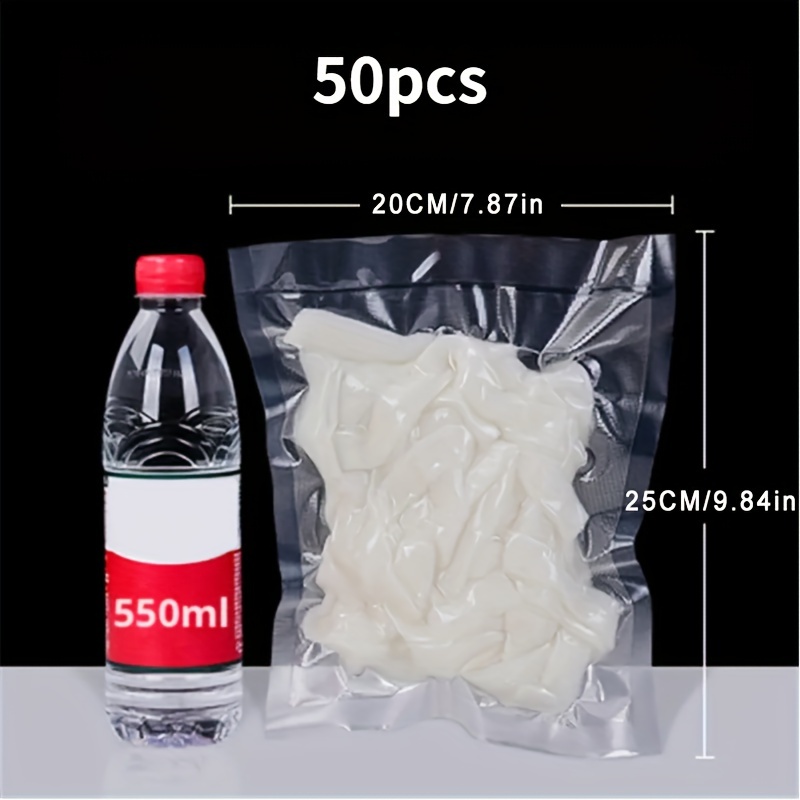 TEMU 50pcs Mesh Pattern Bag Vacuum Bag Sealer Special, For Meat, Fruit, Grain And Vegetable, Kitchen Organizers And Storage, Kitchen Accessories