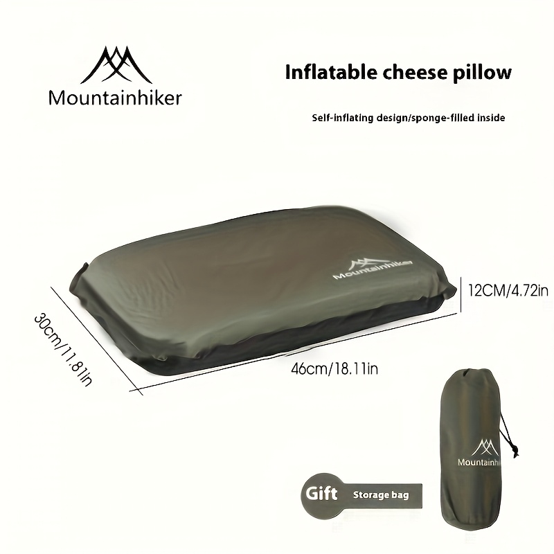 TEMU Almohada Inflable Automática Portátil, Almohada de Comodidad 3D, Almohada de Elástico, Adecuada para Viajes de Camping al