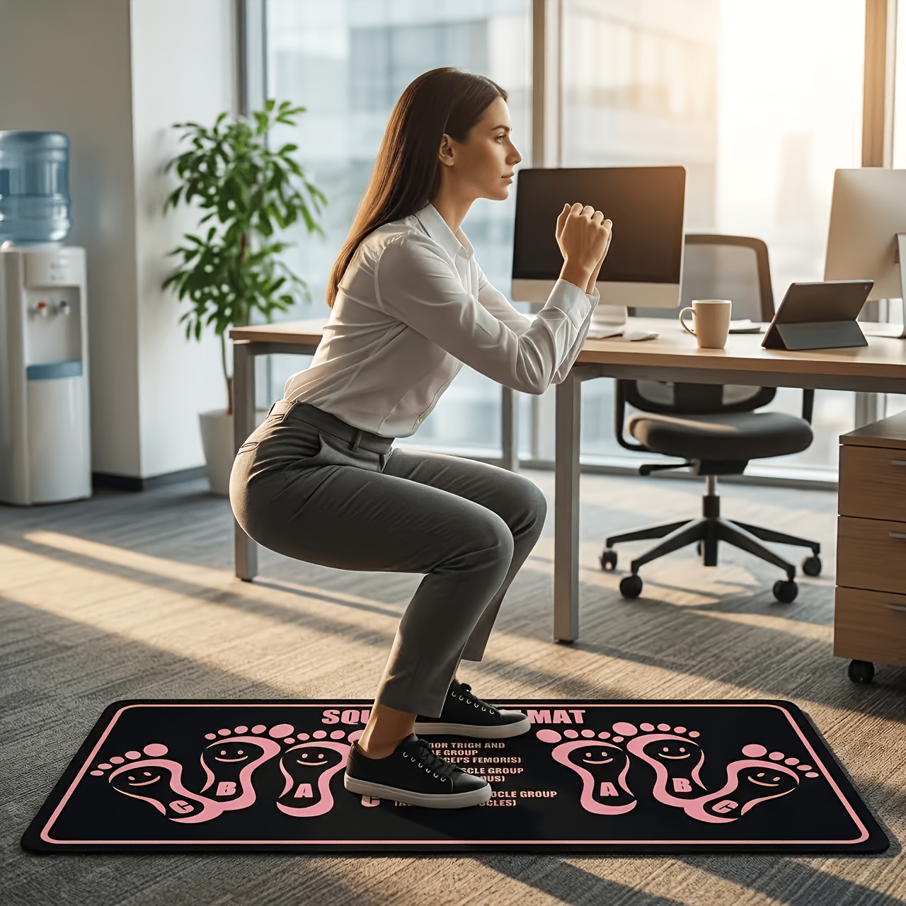 TEMU Multi-functional Squat Training Mat With Built-in Foot Positioning Scales To Standardize Movement Posture, Suitable For Squats, Single-leg