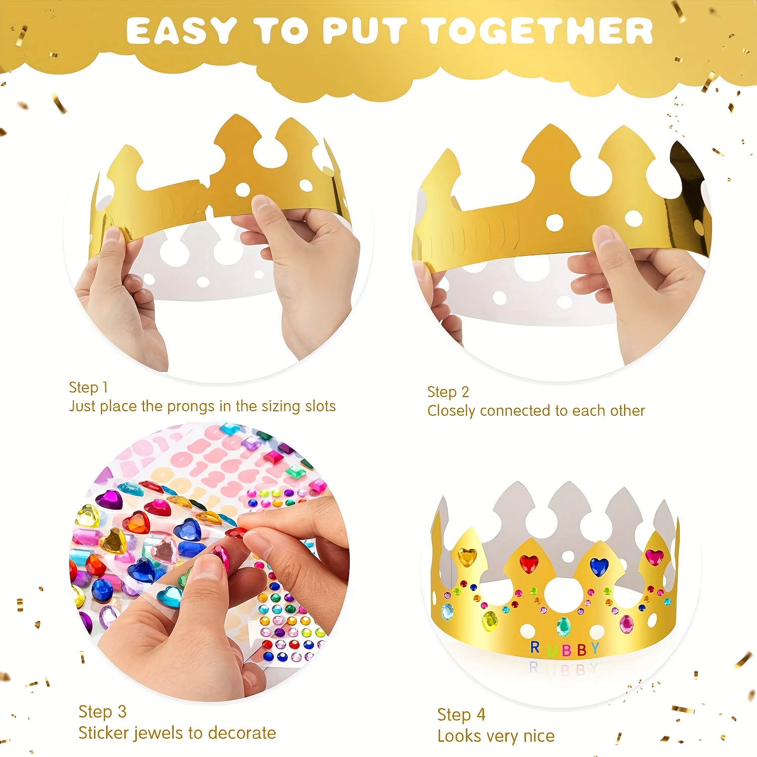 33 delars set prinsessguld papperskronor diy - Temu Sweden