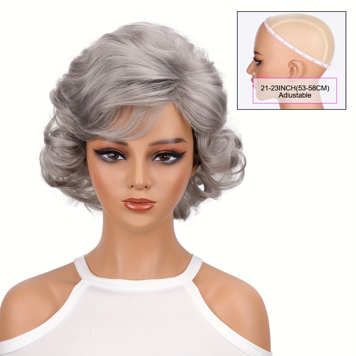8-inch -style Women's Wig Made Of High-temperature Synthetic Fiber, Suitable For Stage Performances, Daily Wear, And Parties