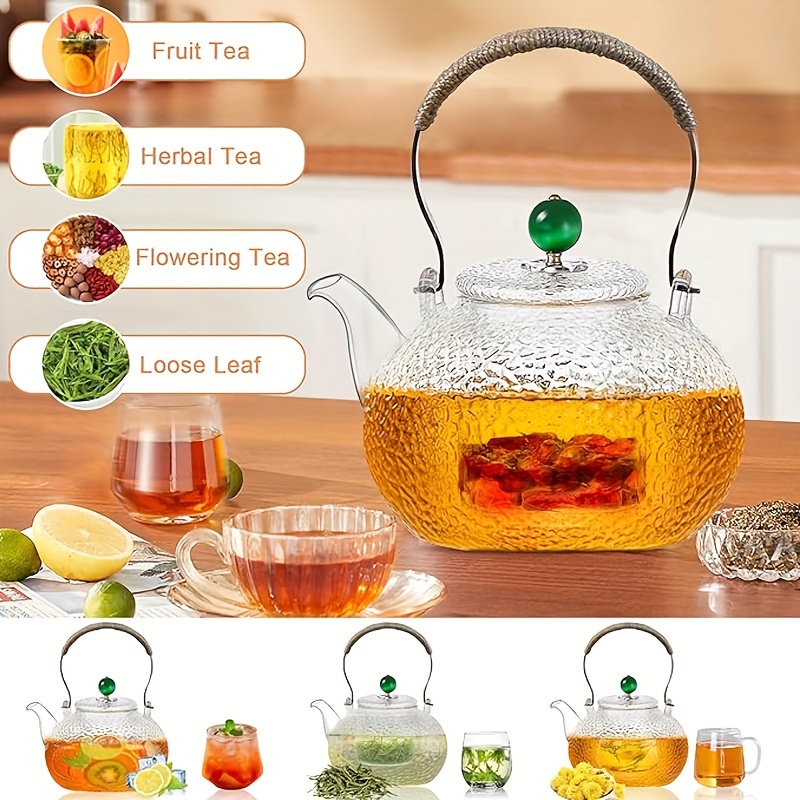 

And Lid 44 Fl Oz/1300ml, Resistance Borosilicate Tea For And Tea , Gas Stovetop Safe, For Women, Mom,