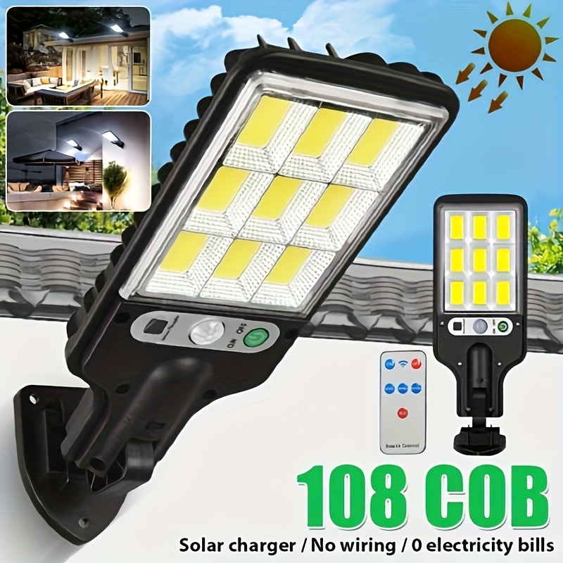 

108 Led Solar Flood Light Security Motion Sensor Outdoor Yard Street Wall