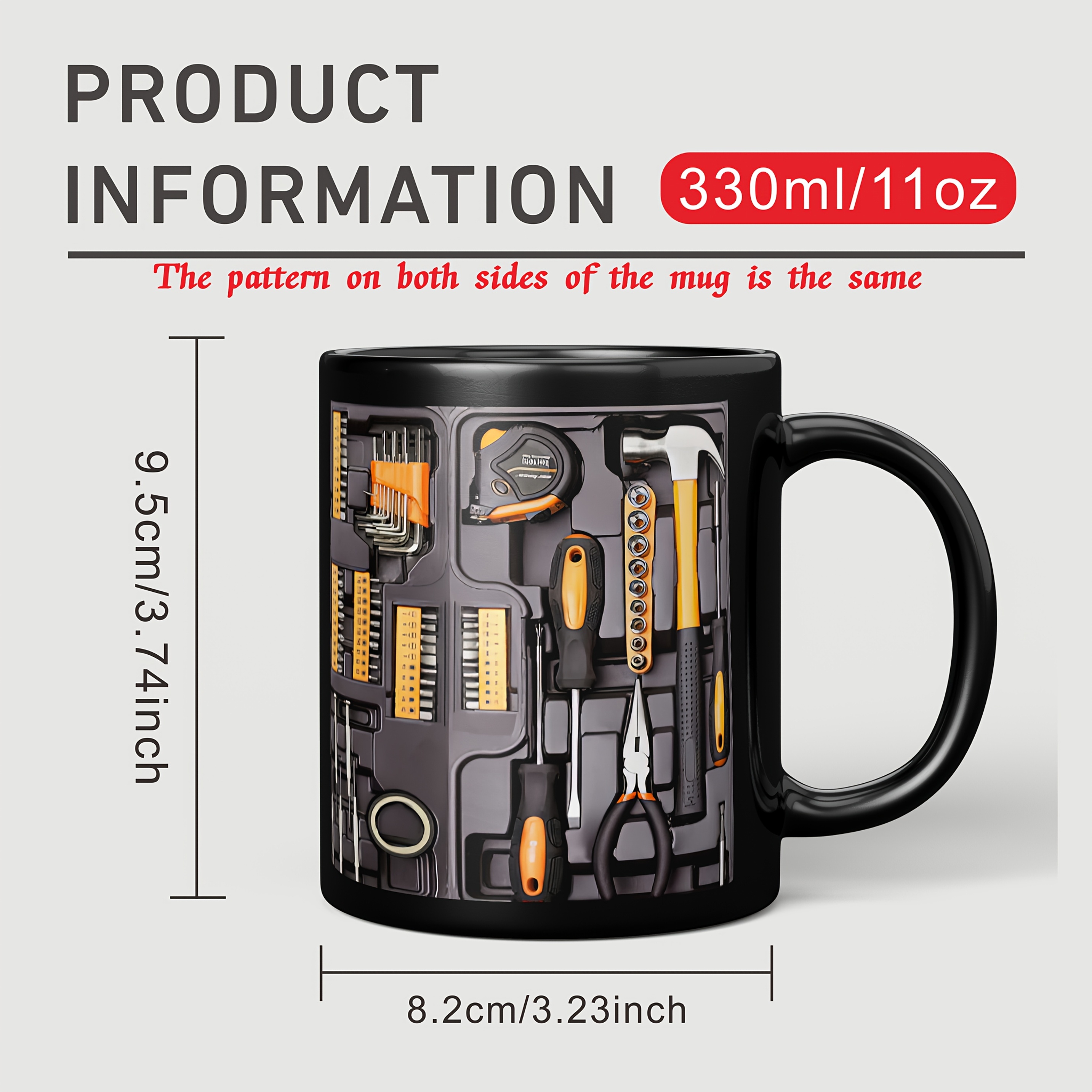 11oz industrial themed ceramic mug compatible for toolbox coffee tea cup with mechanic design engineer gift for dad for who in garage workshop ceramic 11 ounce 1