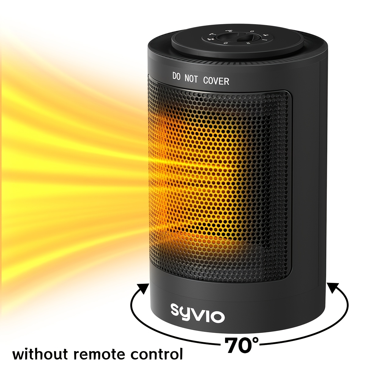 TEMU Space Heater, Small Portable Electric Heaters For Indoor Use With Thermostat And Remote, 70&deg;, 12h Timer, 5 , 1500w 120v Ptc Ceramic Fast Safety Heat For Office