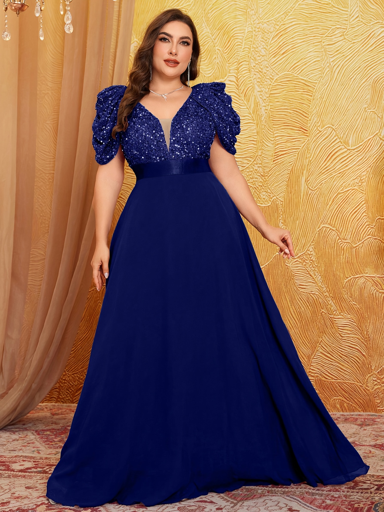 plus size plus size plus size womens v neck puff sleeve - Temu Switzerland