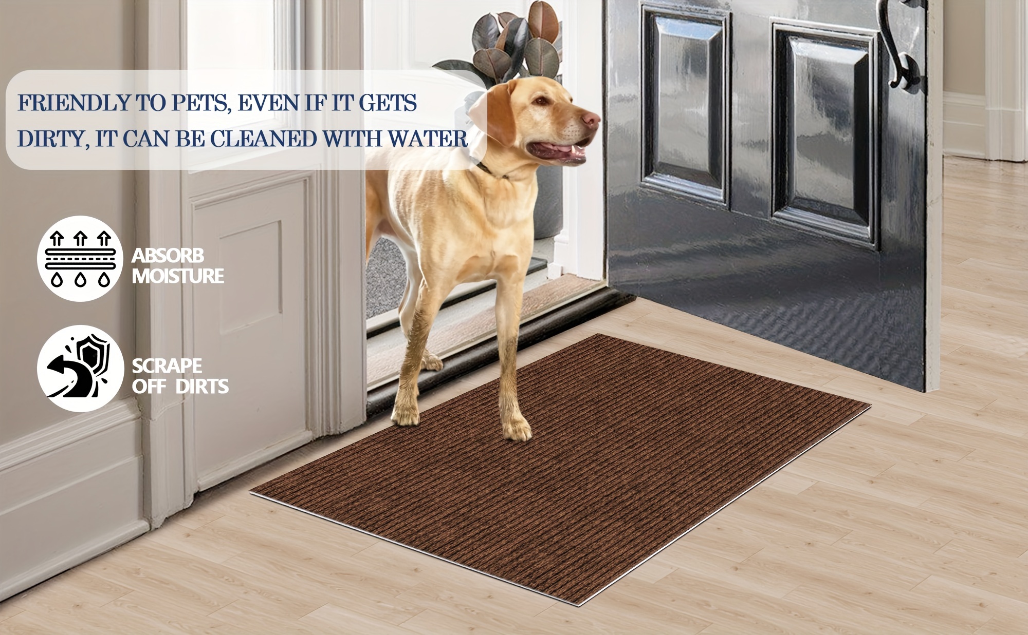 ultra absorbent non   mat quick dry machine washable entrance rug with   rubber backing for indoor outdoor   dirt friendly     details 1