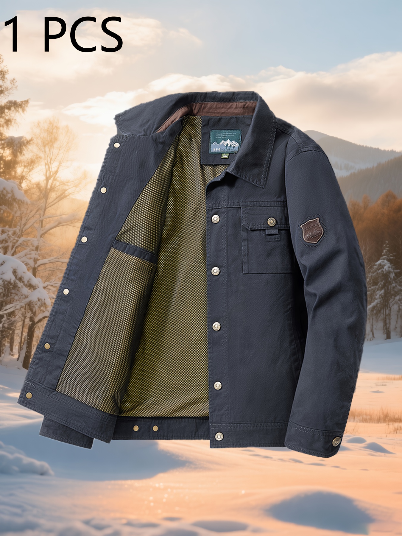 Men's Casual Jacket - 100% Polyester, High-Quality Recommended Jacket, New Spring/Autumn Style Versatile Casual Outerwear for Middle-Aged Men, Lapel Dad Jacket, Suitable for Daily Commute, Outdoor Activities, Fishing, Three Colors Available