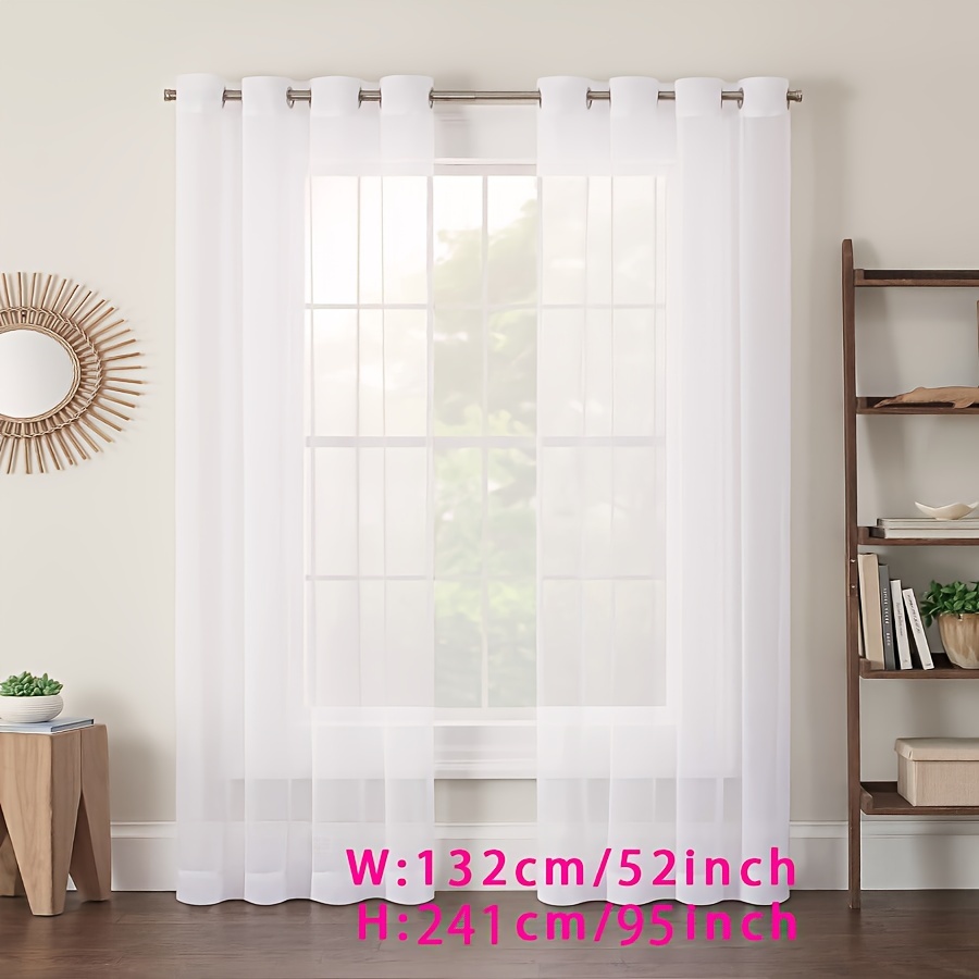 E-shop 2 Stück Moderne Transparente Vorhänge - Halbtransparente Romantik-Motive, Ideal für Schlafzimmer - Polyesterstoff, Schnurlose Montage -
