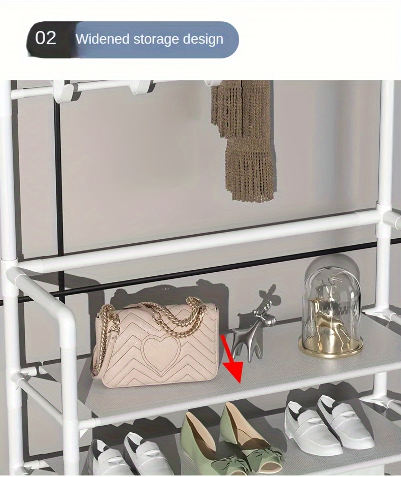 versatile entryway organizer   shoe rack with hooks ideal for clothes hats bags umbrellas     or classroom storage details 2