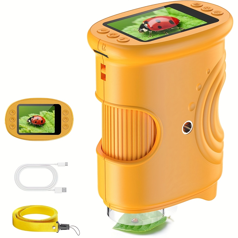 Portable Digital Microscope For Children With A 2-inch Display - A Stem Toy Ideal For Halloween, Christmas, And Birthday Gifts For Boys And Girls Aged 3-12, Perfect For Outdoor Scientific Exploration