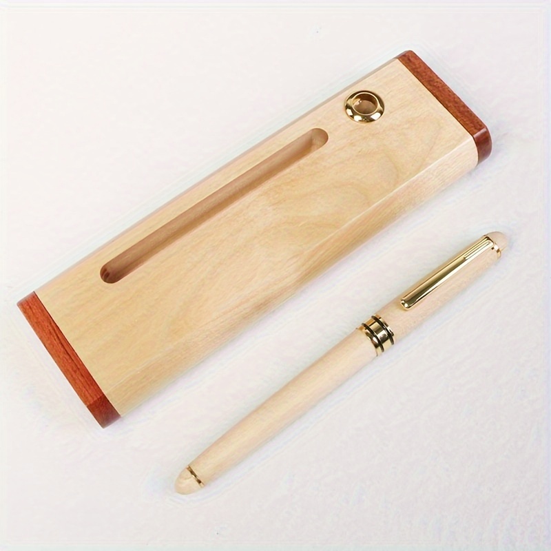 

Handcrafted Maple Wood Ballpoint Pen With Custom Wood Box, Personalized Twist Closure, Oval Body, Medium Point Stick Pen, Ideal Gift For Adults - 18+ Years