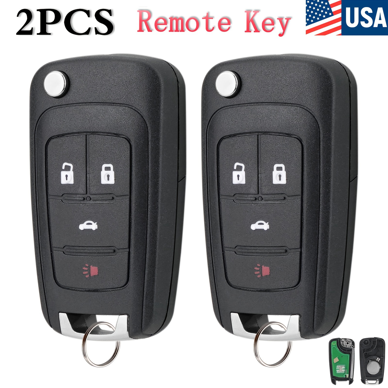 

2pcs Remote Flip Car Key Fob Control For Chevrolet Camaro Equinox Malibu For For Gmc 2010 2011 2012 2013 2014 2015 2016 2017 2018 2019 2020 2021 2022 Fit Fcc Id Oht01060512