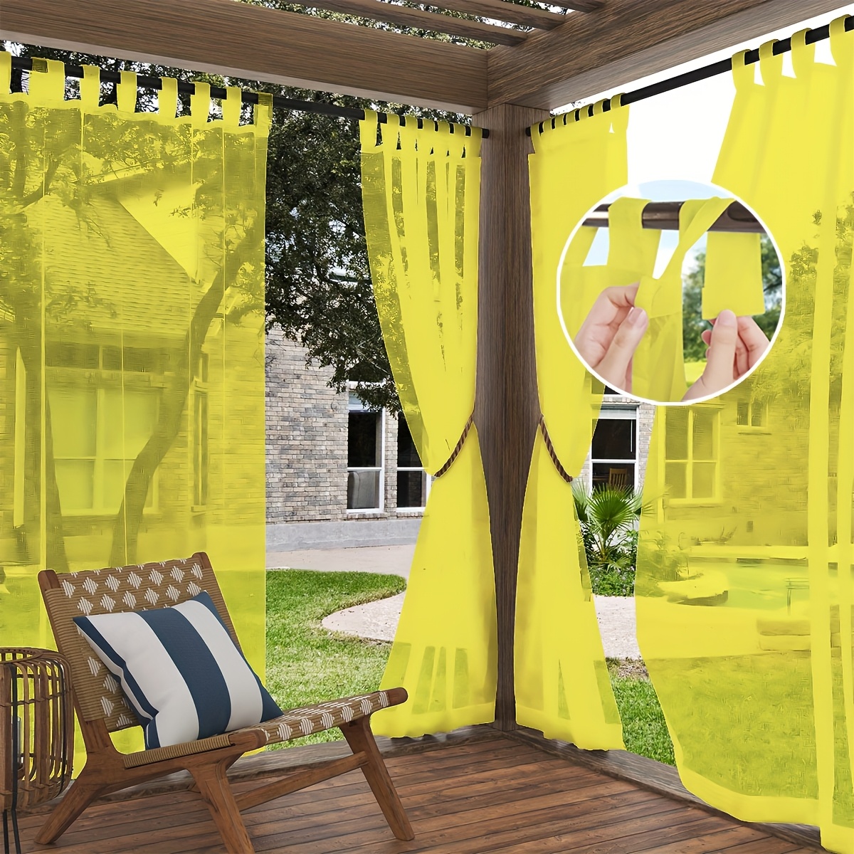 einzelner outdoor vorhang transparentes gewebe - Temu Germany