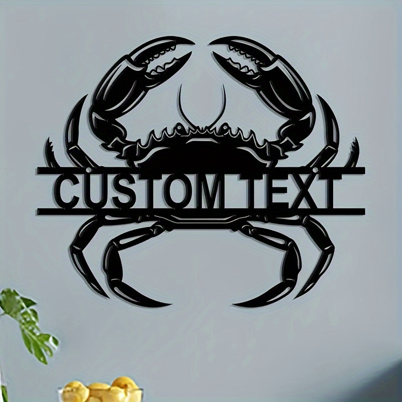 

1pc Personalized Customized Crab Metal Sign - Customized Text Nautical Beach Decoration - Wall Hanging Metal Plaque, Suitable For Home, Patio, Garden - Multi- Wall Decoration