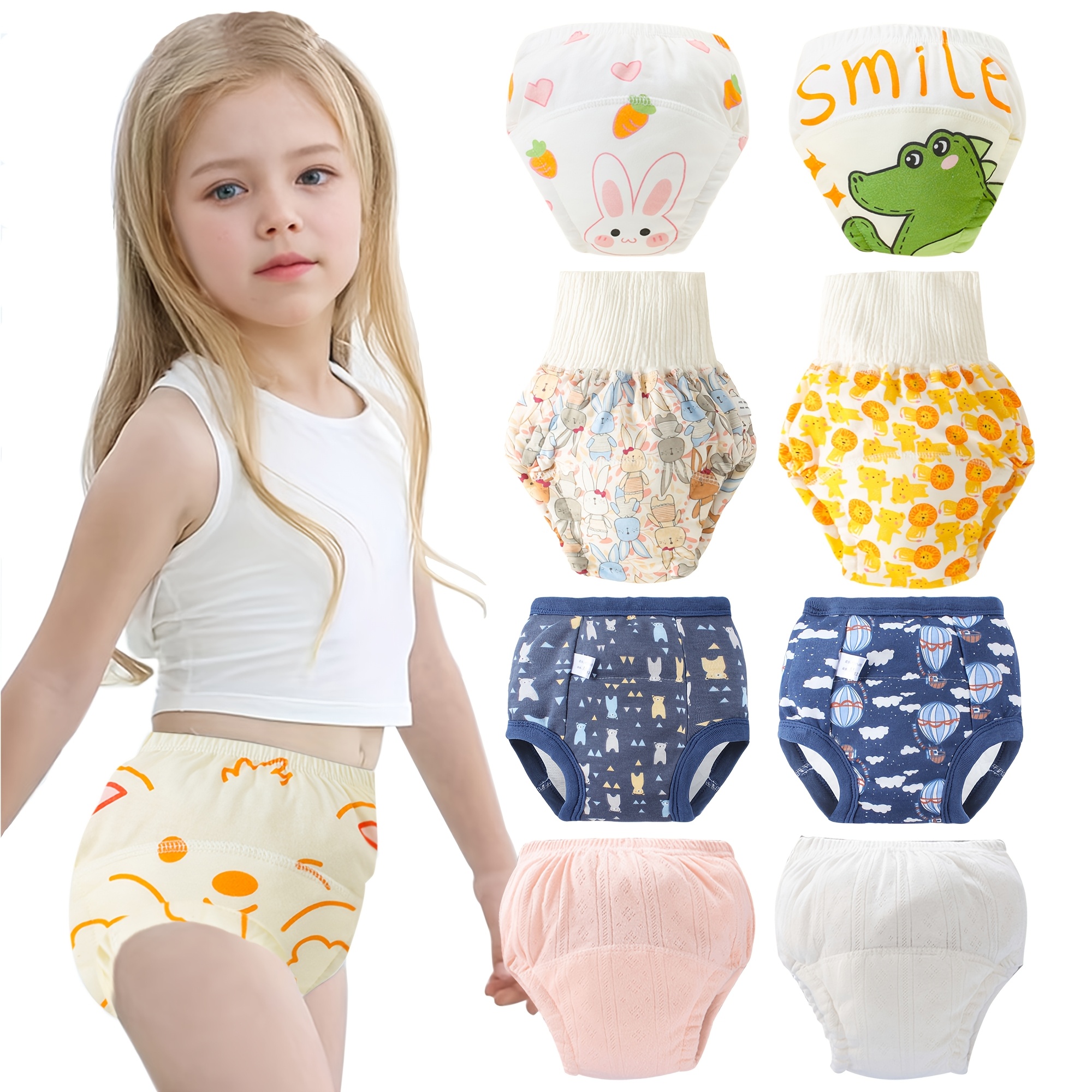 4pcs   washable training panties knit fabric underwear with elastic waistband comfortable toilet training shorts set ideal gift for details 0