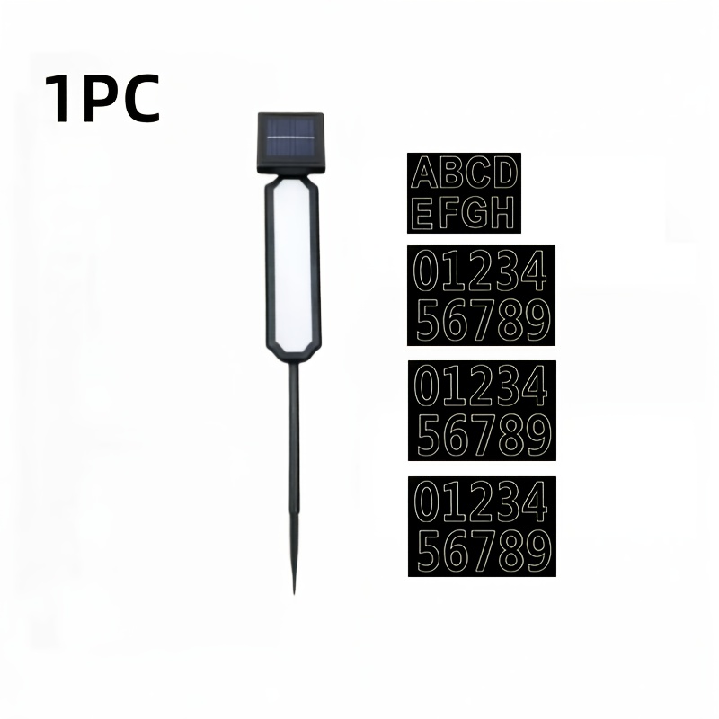 TEMU 1 Pack Upgraded Solar House Number Light, Ground Plug Lawn Light. No Wiring Required, Automatically Lights , Address Sign. Suitable For Homes,