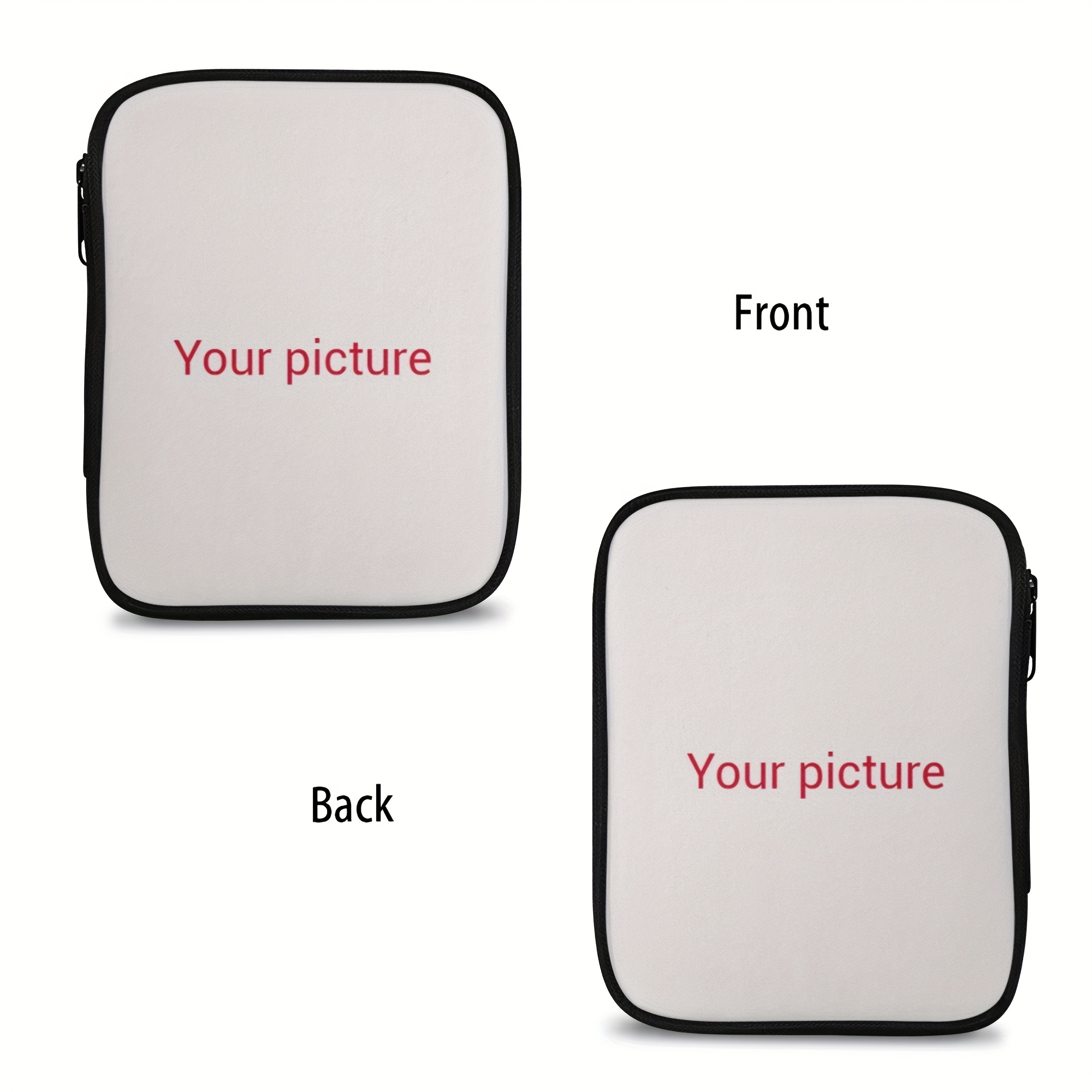 TEMU 1pc [picture Customization] Portable Crochet Storage Bag, Personalized Double-sided Custom Large Capacity Double-layer Handheld Sewing Tool