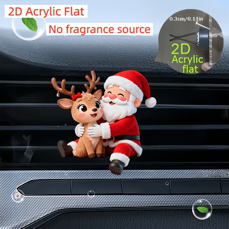 TEMU 2d Flat Cute Air Vent Clip Decoration, 'no Fragrance Source', With Double-layer Odorless Sponge Sheets, Car Scent Diffuser, Allows Self-addition
