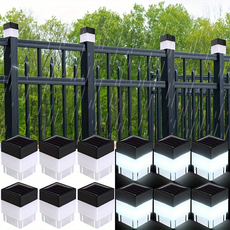 

Solar Led 2in X 2in (5cm X 5cm) Fence Post Cap For Wrought Iron And Aluminum Or Garden, Solar Fence Lights