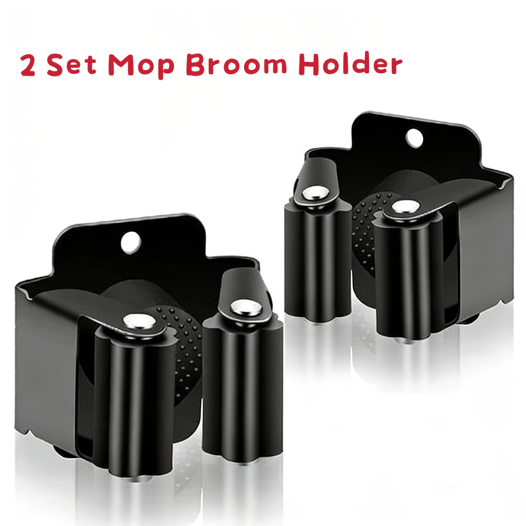 E-shop 2/7er Set Besenhalter Wandmontage Bürstenhalter, Mopp Besenhalter Werkzeug Schwerlast Mopp Wandmontage Clips Hänger für Schrank Küche Garten