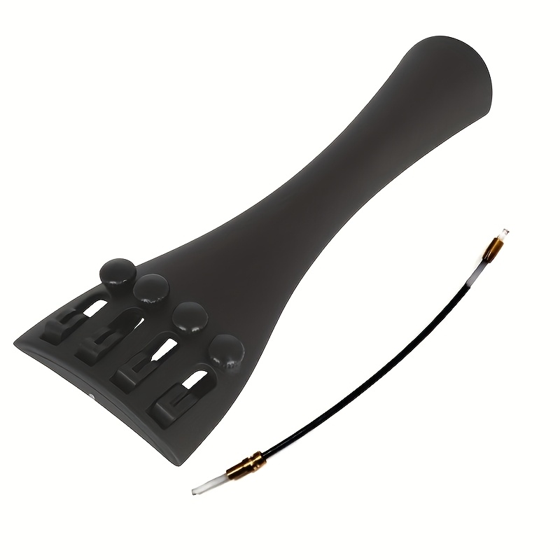 TEMU 4/4-sized Violin Tail Stand String Regulator Alloy Material It Includes 4 Adjustable Screws And 1 Tail Rope Violin Tail Stand Black