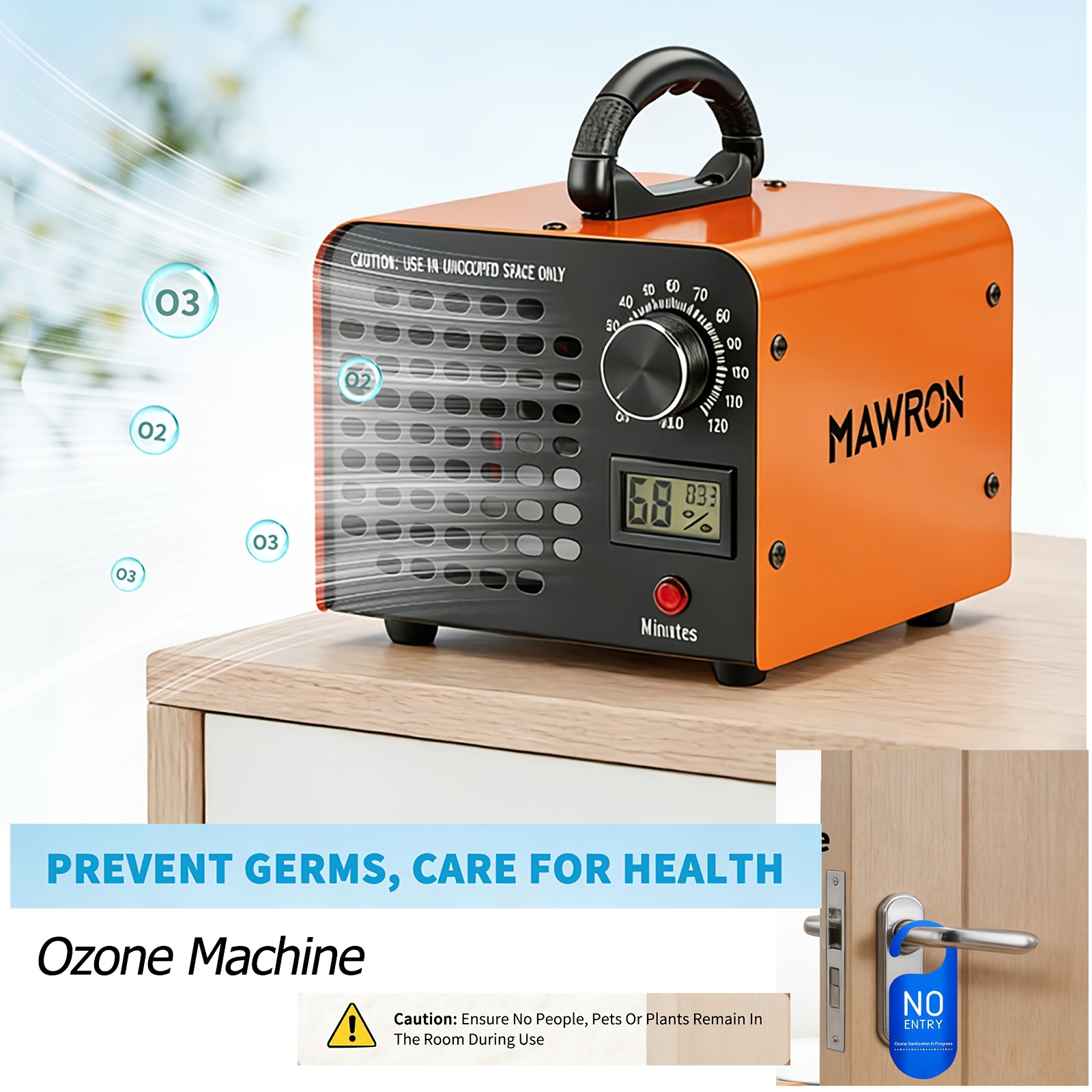 Image of Ozone Generator 80000mg/h High Capacity Ozone Odor Eliminator Removal Ozone 70w Air Ionizer Odor Eliminator For Home, Smoke, Pets, Industrial, Basement
