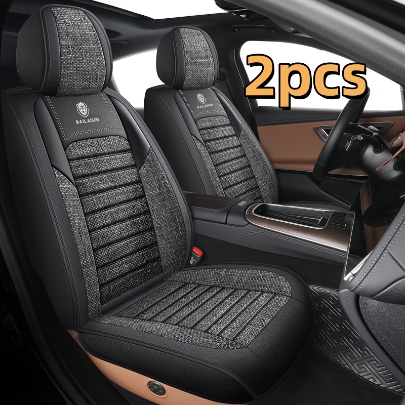 TEMU 2pcs Interior Upgrade Front Driver And Passenger Car Seat Cushions, Exquisite Versatile And Durable Universal Seat Covers, Full Protection For