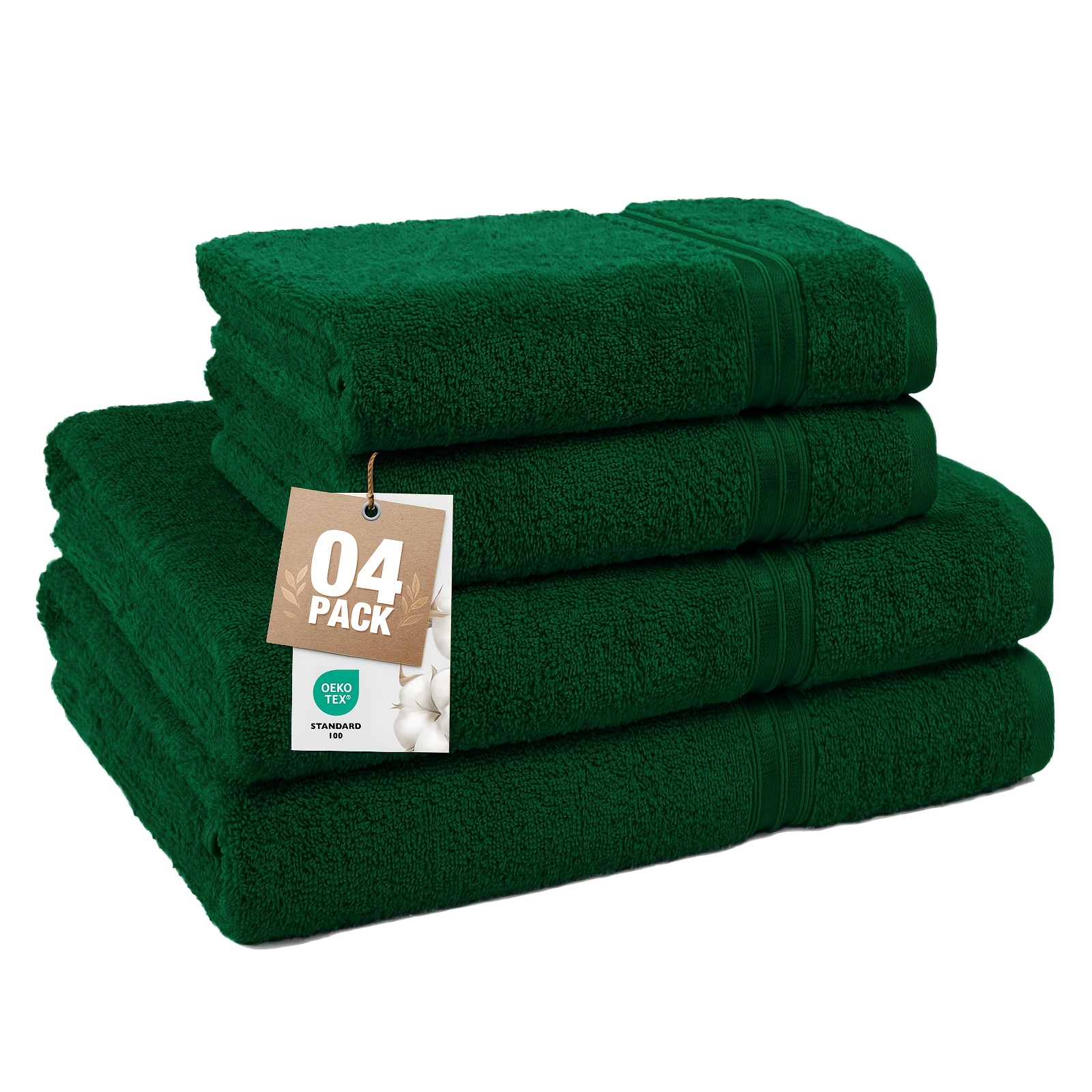 4pcs 100% Towel Set: 2pcs Face Towels 50x100cm And 2pcs Large Bath Towels 70x140cm. Super Absorbent, Quick-drying, Soft And Skin-friendly, Perfect For Home, Travel, Or Hotel Use