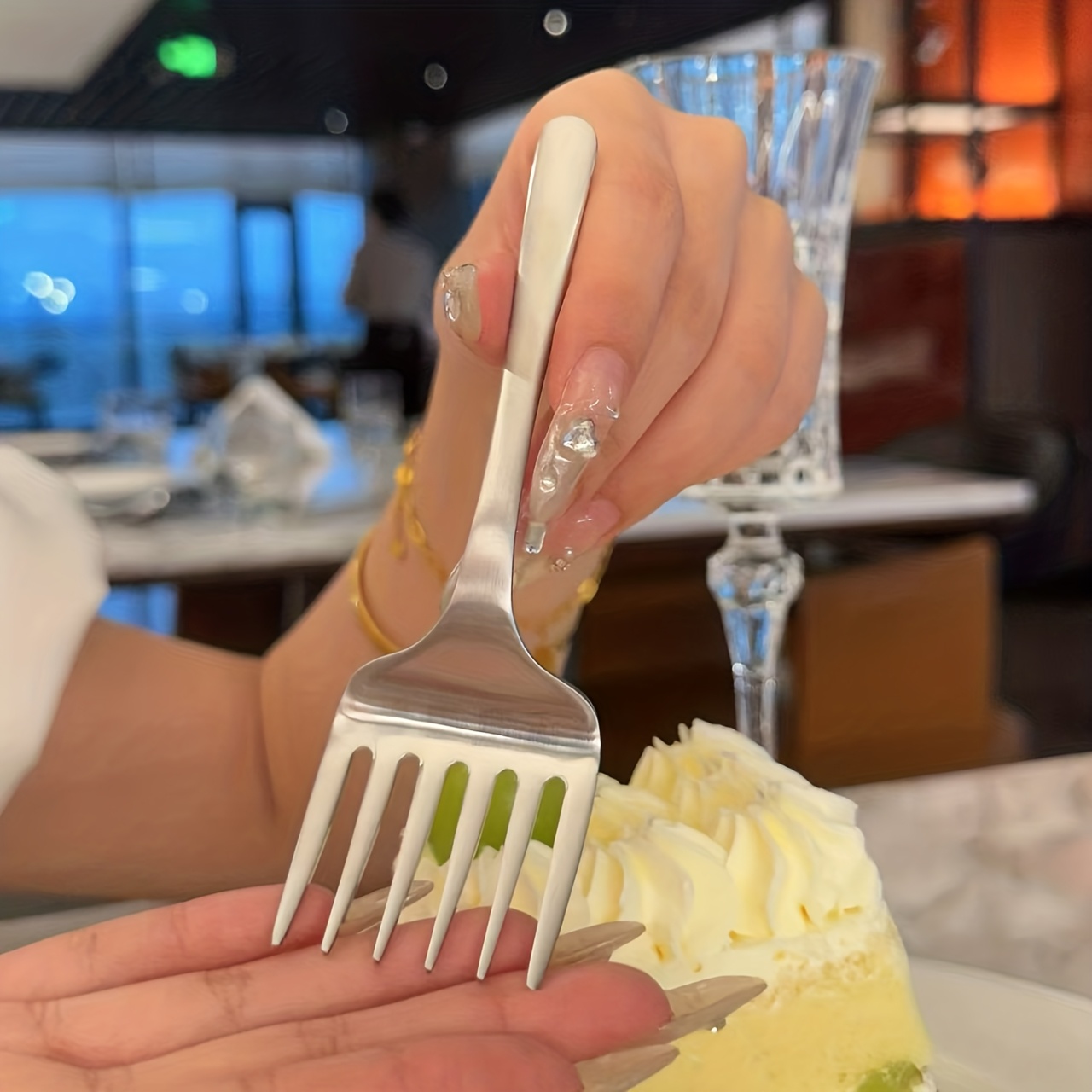 E-shop Kurzstieliger Sechs-Gabel-Gabel, Kuchen-Gabel, Obst-Gabel, Hauptgang-Gabel, Pasta-Gabel, Dessert-Gabel, Salatgabel. Geeignet für mit Freunden,