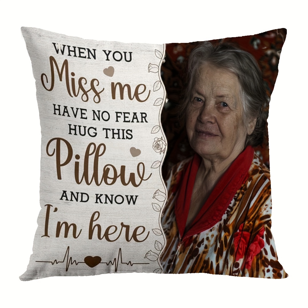 TEMU Custom 18x18 Inch Plush Memorial Pillow Cover - Personalized , "embrace This" & " " Messages - Perfect Gift For Bereaved Family (cushion Not Included)