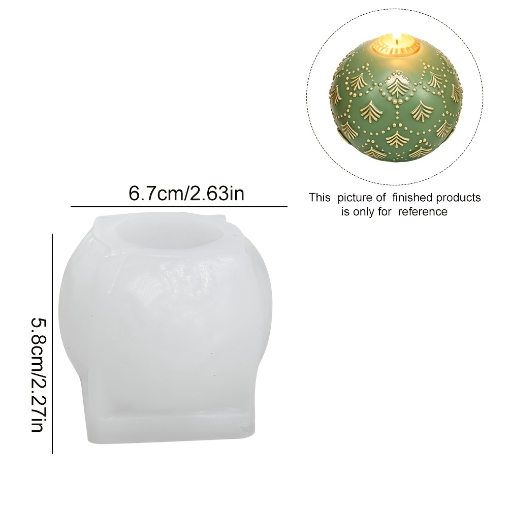 TEMU Mini Size Candle Silicone Molds, Textured Round Ball Mould With Bead Decor Mold For Candle Making, Christmas Home Table Decor Handmade Gifts