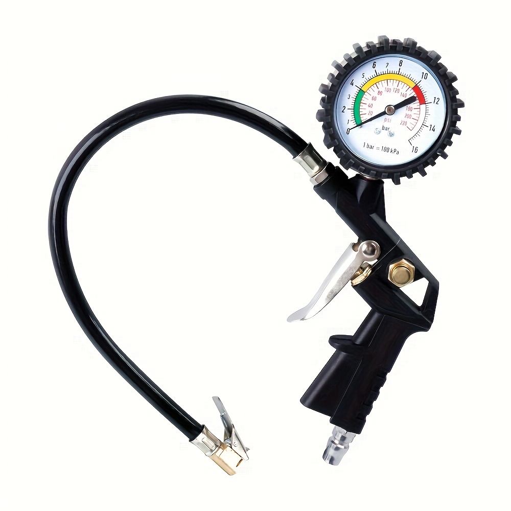 TEMU Tire Pressure Gauge Inflator, A Tire Inflator With A Pressure Gauge, Affordable Tire Pressure Gauge With Inflating And Rubber Hose, Car Repair Tools For All Vehicles, For Car Owners & Mechanics