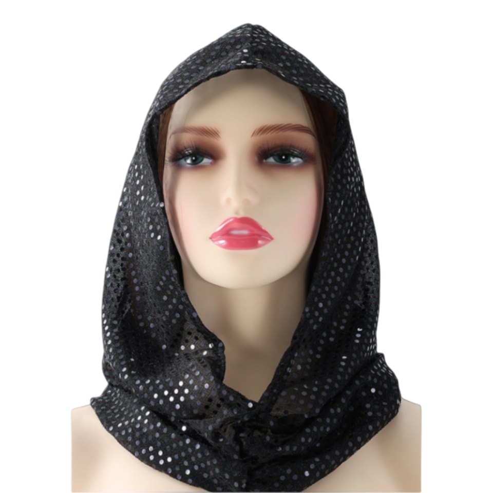 E-shop 1 Stück Paillettenhut für Damen im Streetstyle mit glänzenden Pailletten, reflektierendem Licht, Kapuzenmantel mit mysteriöser Atmosphäre,