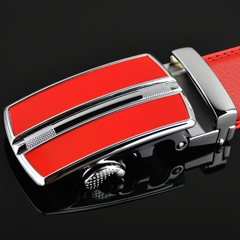 Wedding Party Belt Men's Cowhide Leather with Automatic Buckle