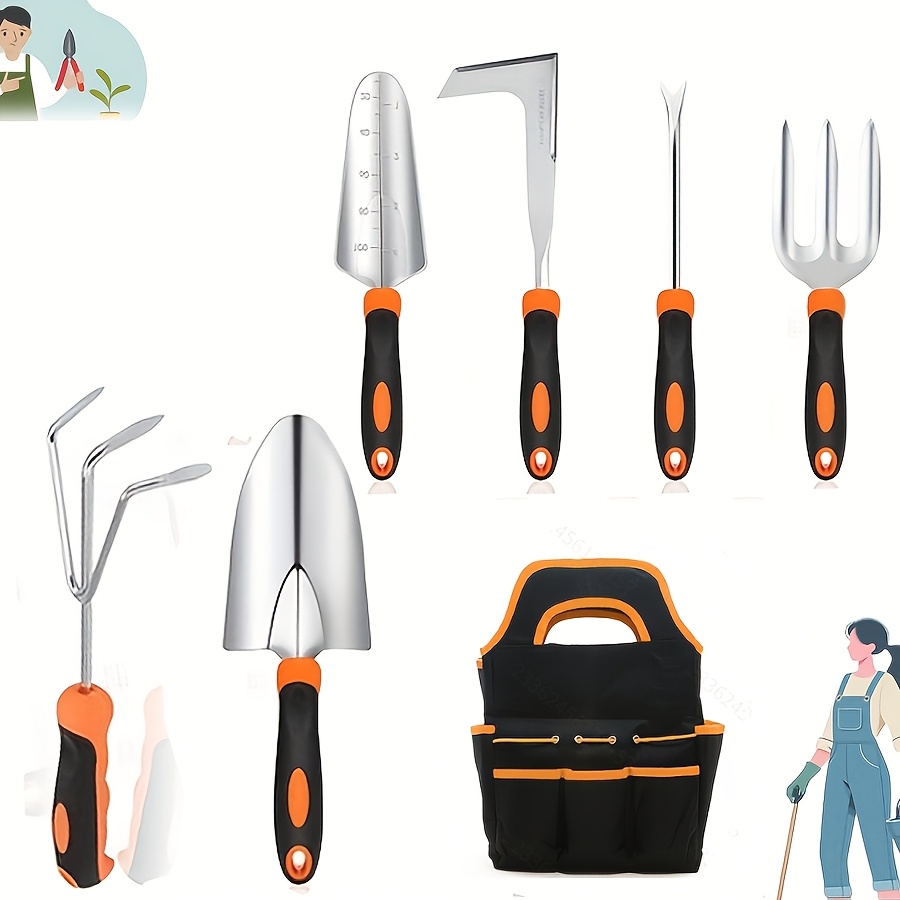 Garden Tools Set, Stainless Steel Heavy Duty Gardening Tool Set, Garden Tool Set, With Non-slip Rubber Grip, Yard Tools Kit Gifts For Women And Men, Gardening Tools Gift Sets