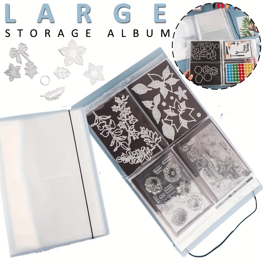 

1pc Stamp & Die Storage Album, Clear Stamp & Cutting Die Storage Book, Organizer Folder, 8.1x11inch Sticker Storage Album, Magnetic Sheets For Diy Crafts