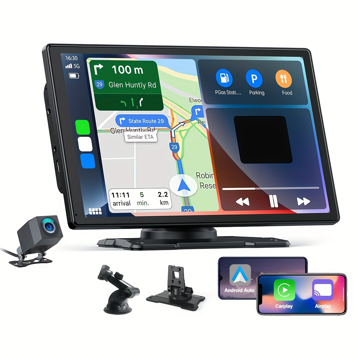 TEMU Lamto & Android Car Portable Car Radio 9 Inch Ips Screen Audio Receiver Digital With / Assistant/gps/fm/aux For Carplay