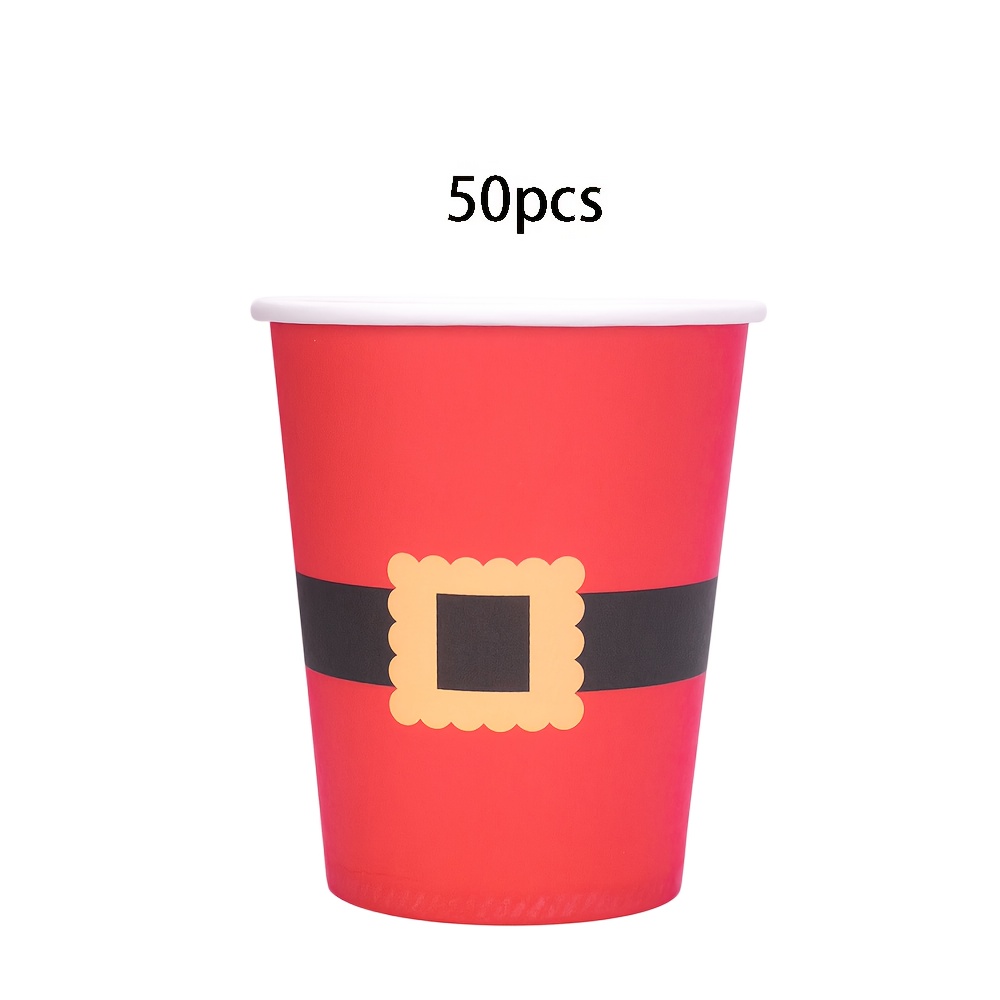 Image of 10pcs/20pcs/50pcs Christmas Paper Cups Xmas Cups Snowflake Santa Snowman Elk Lights Christmasdrinking Cups Xmas Party For Christmas Holiday Supplies Decorations Daily Use