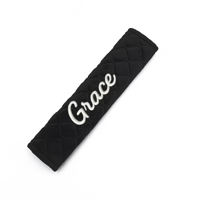 TEMU Customized Personalized Name Embroidery Car Seat Belt Shoulder Cushion, Universal For , Soft And Comfortable Protective Cover, Enhances ,