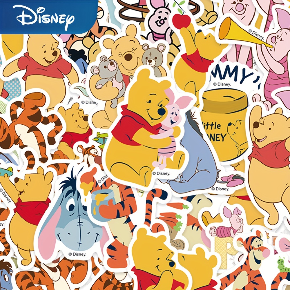 

50pcs Winnie The Stickers Winnie Pooh, , Tiger, Eeyore, Rabbit, Phone Case Diy Laptop Water Cup Pvc Waterproof Decorative Stickers
