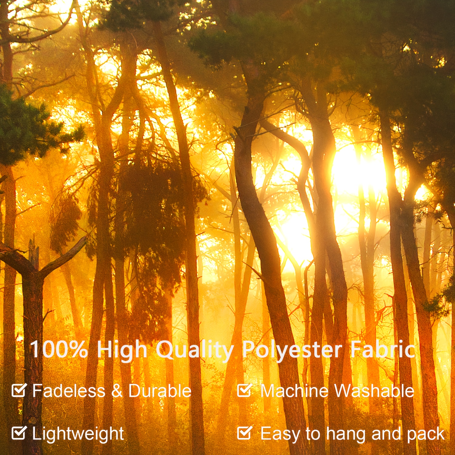 Mysterious Sunset Forest Landscape Tapestry Large Wall Hanging_voghion.com