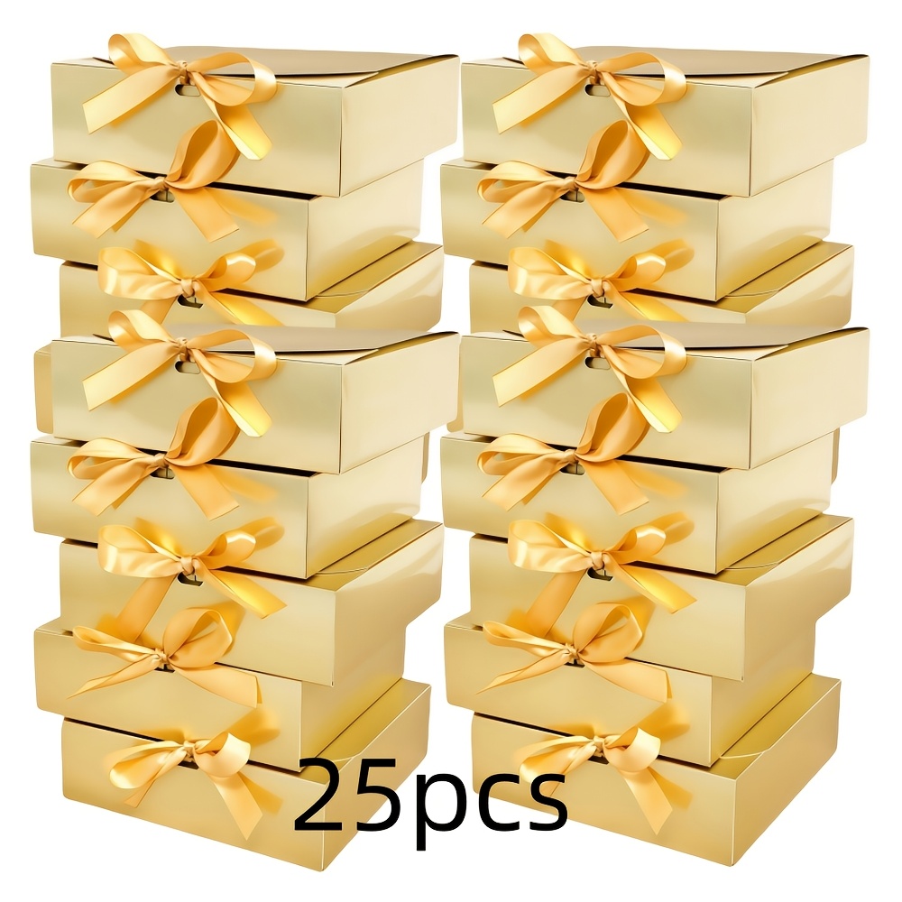 TEMU Regalo para Ella/Él, de Regalo Plegable de 25 piezas con de Cinta Pre-Ancudido - de Empaque de Regalo de Color Sólido de 6.5X6.5X2 Pulgadas