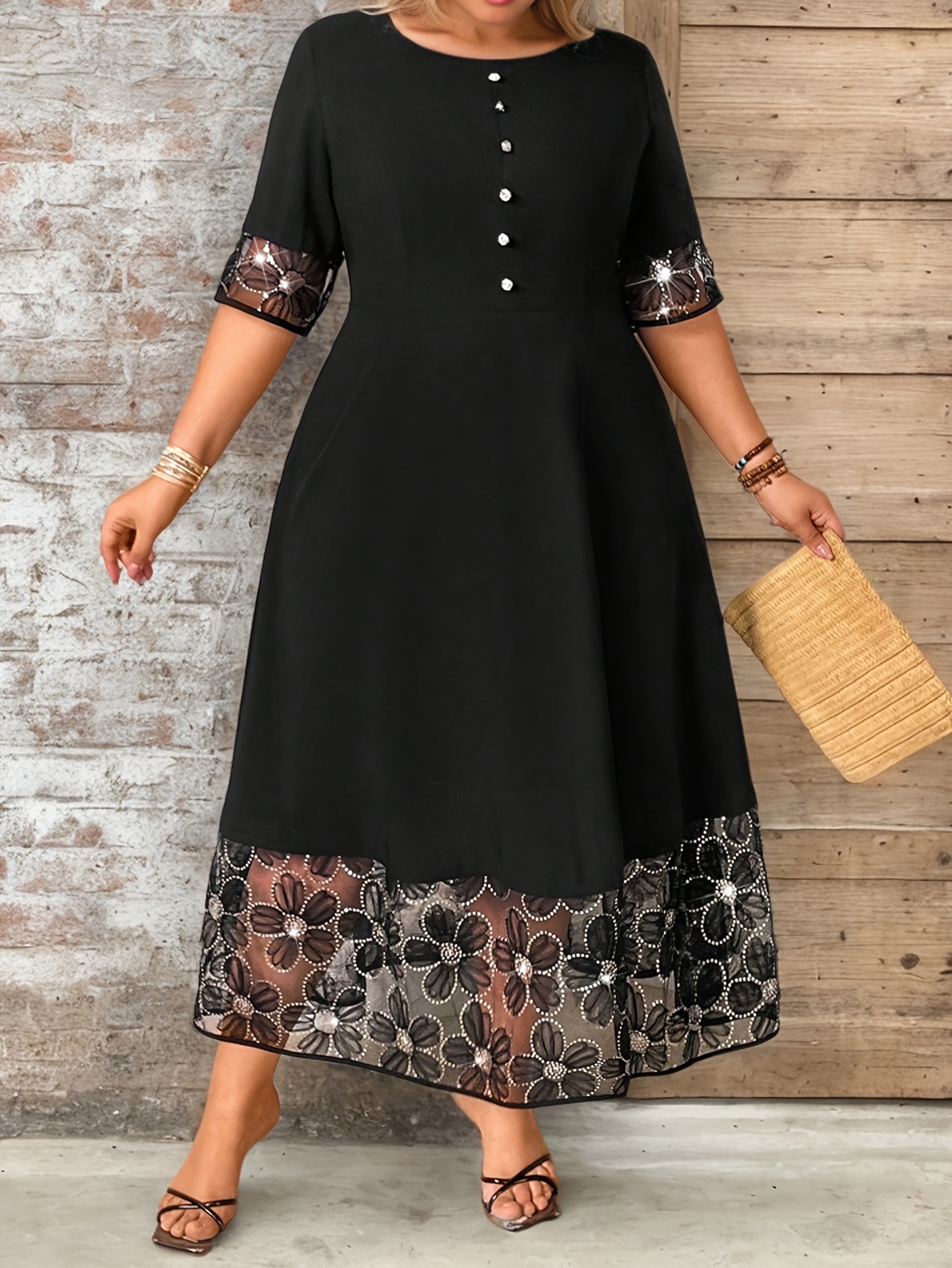 green emerald velvet dress Margaret Floral Embroidered Midi Dress Pink | Occasion Dress in Sizes  XXS–6X main image 1