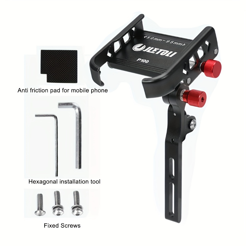 Image of Bike Integrated Phone Holder Aluminum Alloy Bicycle Phone Stand Can Hang Headlight Cycling Phone Rack